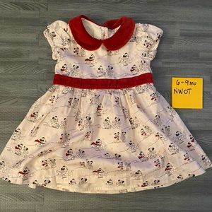 Disney holiday Christmas Mickey Minnie Mouse dress 6-9 Mo NWOT